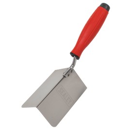 Sealey 120 x 60mm Stainless Steel External Corner Trowel, Rubber Handle - T1803