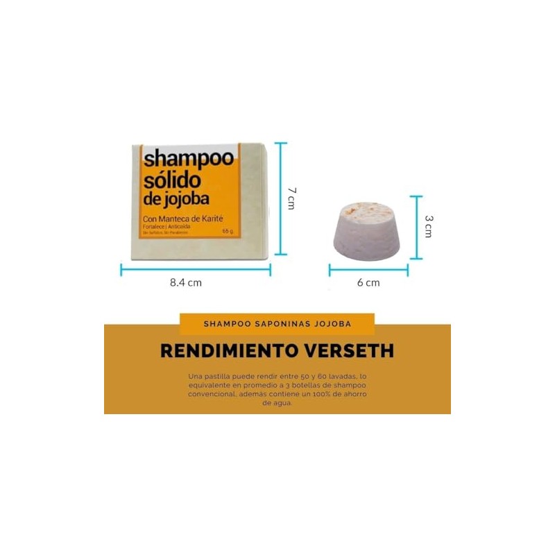 Verseth - Shampoo en barra: Jojoba, anticaída y fortalecimiento 65