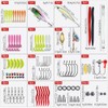 Taicols 114-teiliges Angelköder-Set, weiche Köder, Spinnerbaits, Kunststoff-Würmer und Haken zum
