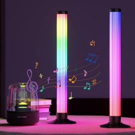 MIWATT 32 cm 360° RGB Smart LED Mood Light with Multiple Modes and Music Synchronization, TV Backlight with Remote Dimmer for Gaming, Computer and Decoration, Pack of 2