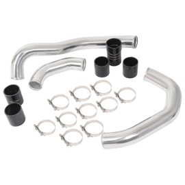 KUAFU Intercooler Pipe Kit Compatible with 2008-2010 Ford 6.4L Powerstroke Diesel Heavy Duty Aluminium Hot & Cold Side
