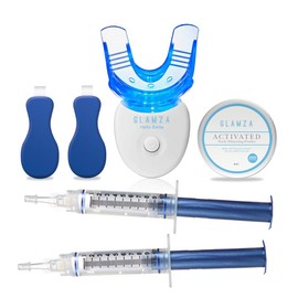 Glamza Ultimate Teeth Whitening Kit - Includes Teeth Whitening Tray, x2 10ml Gels, Teeth Whitening Strips & Activated Charcoal Teeth Whitening Powder