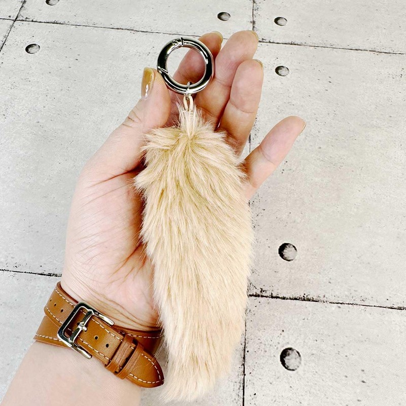 Tail Key Chain Fur Charm Tail Faux Fur with Strap