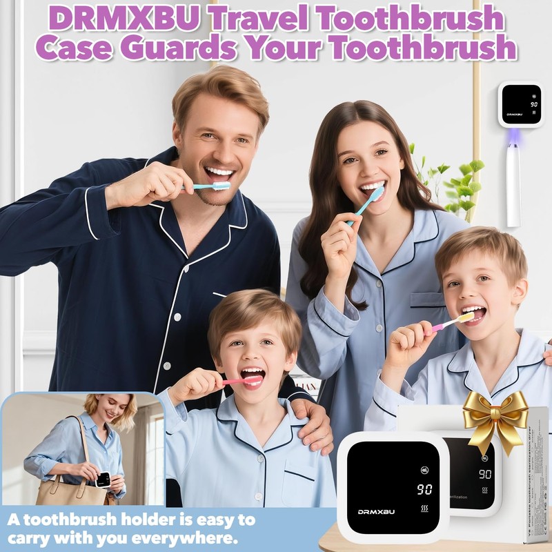 Toothbrush Sanitizer Case and Holders, DRMXBU Wall Mounted Toothbrush Holder