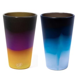 Silipint: Silicone Pint Glass Set - 2 Pack Sun Storm & Moon Beam - 16oz Unbreakable Cups, Flexible, Hot & Cold, Sustainable