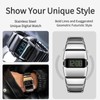 BENLYDESIGN Unique Metal Wristwatch, Cool Stainless Steel Men's Futuristic Digital