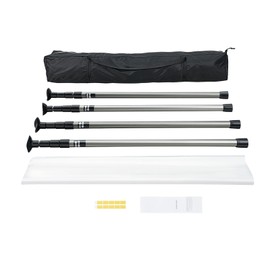 Happybuy Dust Barrier Poles, 12 Ft, 4 Telescoping Poles, Carry Bag, 32.8x13.12 Ft Plastic Film, Interior Decoration, Painting Projects