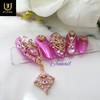 Crazy pink handmade nail tips - Long Oval / 미친핑크빛