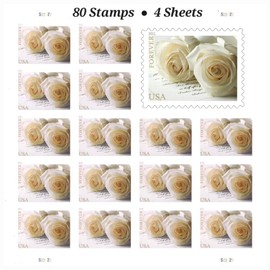 FOREVER STAMPS White Rose 4 SHEETS Of 20 Wedding Anniversary