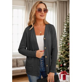 GRECERELLE Women's Cardigan Sweater with Pockets Lightweight, Long Sleeve, Knit, Open Front