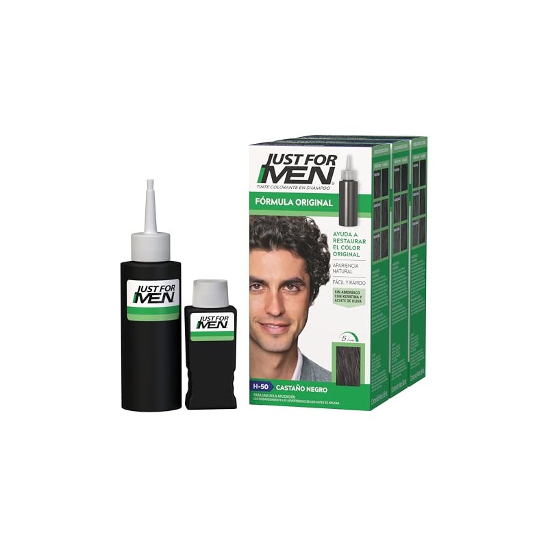 Just For Men Tinte Colorante En Shampoo Castaño Negro Paquete
