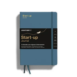 LEUCHTTURM1917 363842 Start-up Journal, Hardcover, 294 Numbered Pages, German, Stone Blue