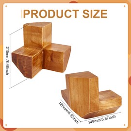 BENECREAT Wood Glass Angle Wedge Tool, Glass Soldering Jig, 3D Angle Wedge Tool for Stained Glass Project Craft DIY