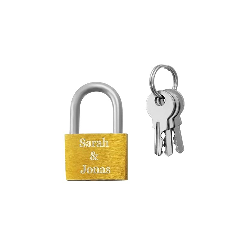 Hanessa Love Lock Engraved Padlock with Your Engraving Wedding Anniversary