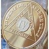 4 Year AA Medallion 22K Gold Plated Premium Serenity Prayer