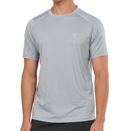 NORTHYARD Men's Athletic Running T-Shirts Workout Lightweight Short Sleeve Performance Shirts Top Tee LIGHTGREY 2XL