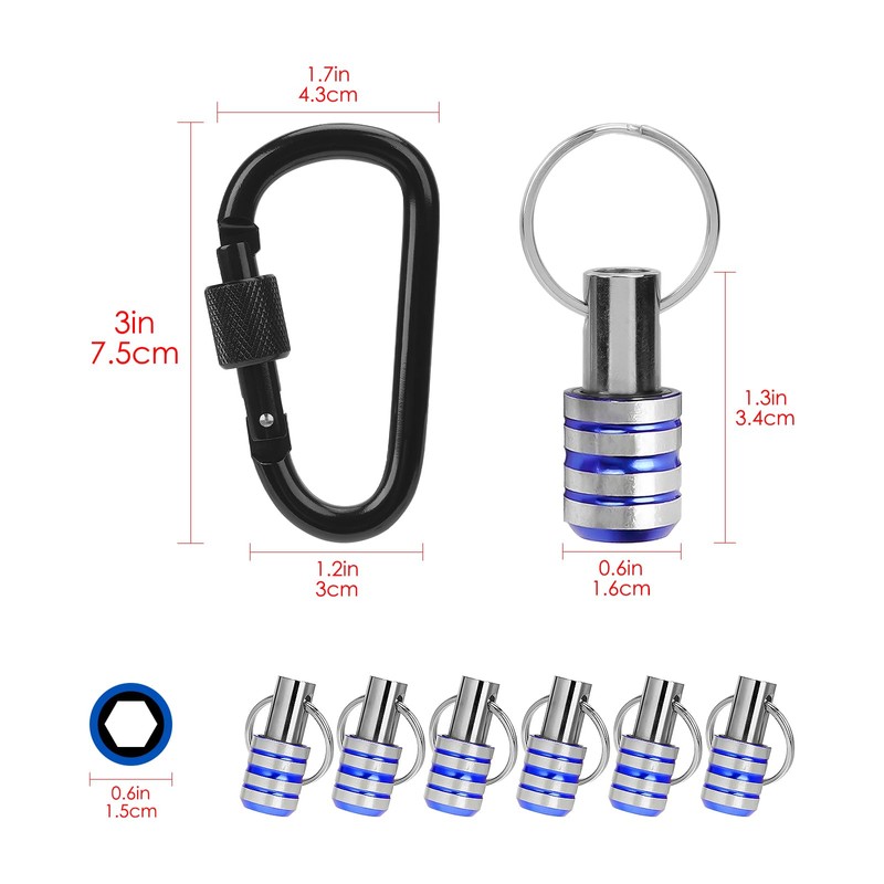 LUEXBOX 1/4 Inch Keychain, Hex Screwdriver Extension Bar, Quick Change