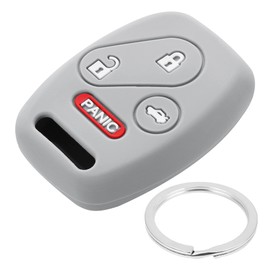 iSaddle for Honda 4 Buttons Key Fob Silicone Case - Keyless Entry Remote Control Smart Car Key Fob Protector for Honda Accord Civic CR-V Element Pilot Crosstour Fit Odyssey Acura TL TSX 3+1 (Gray)
