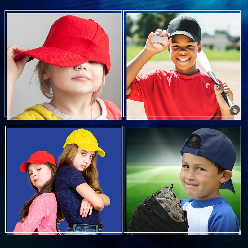 HiFEN® Unisex-Kinder-Baseballkappe, vorgebogen, einfarbig, verstellbar, für den Außenbereich, Sommer, Sonnenhut,