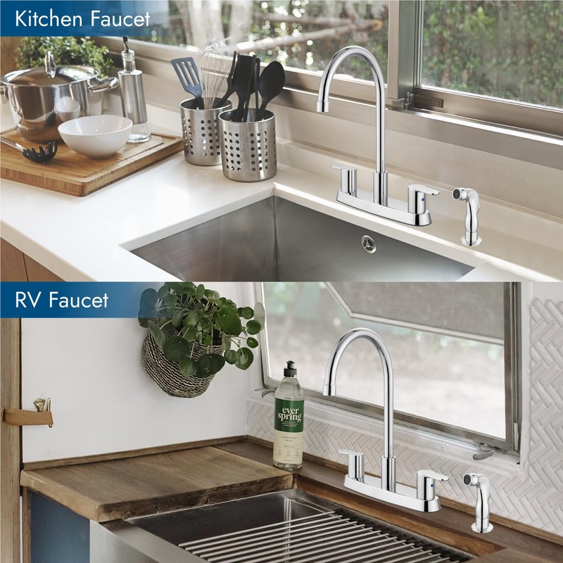 Cinwiny 8 Inch Centerset Kitchen Faucet for Sink 3 Hole