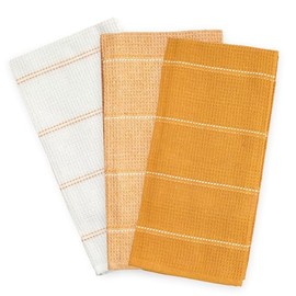 Emma Barclay Utopia 3 Pack Waffle Kitchen Tea Towel Set (45x65cm) (Ochre Yellow)