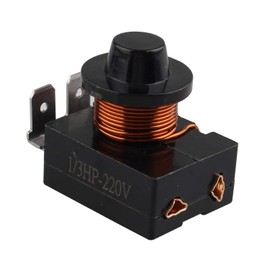 Futheda 1/3 HP 220V Refrigerator PTC Starter Relay Plastic Housing 3 Pin 250W Compressor Relay Starter Refrigerator Parts for 1/3 HP Refrigerator (Black)