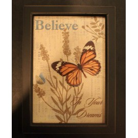 Butterfly Black Framed Art-Believe Picture Country or Modern Decor