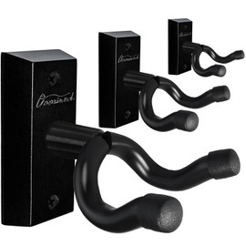 Onmiwod Guitar Wall Mount 3 Pack, Black Hardwood Guitar Hanger, U-Shaped Guitar Wall Hanger Mount, Guitar Holder Hook Stand for Acoustic, Electric Guitar, Banjo, Bass, Gift for Guitar Player Men Boy