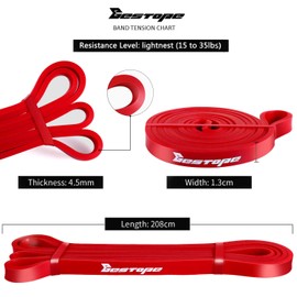 Resistance Band Pull Up Assist Band - Premium Latex Durable Workout Exercise Loop Band, Stretch Training Fitness Band for Men Women Home Gym Powerlifting Yoga (Red)