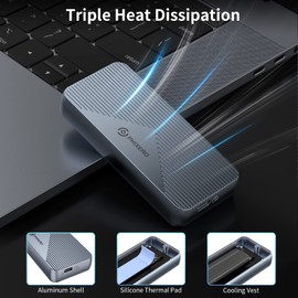 M.2 NVME SSD Enclosure, USB 4.0 40Gbps Data Transfer, PHIXERO External Solid State Enclosure Adapter with UASP, for 2280 size M Key NVMe SSD, Compatible with Thunderbolt 3/4 USB3.2/3.1/3.0/Type C
