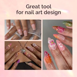 MelodySusie MelodySusie Kolinsky Acrylic Nail Brush,66% Kolinsky Hair Professional Nail Art Brush for Acrylic Application, Aurora Collection Fine Glitter Brush, Size 8