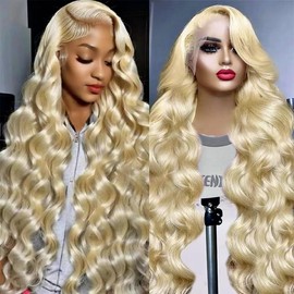 YesJYas 613 13x6 Lace Front Wig Human Hair 613 HD Lace Frontal Wig body 180% Density Blonde Lace Front Wigs Human Hair Pre Plucked With Baby Hair(30 Inch)