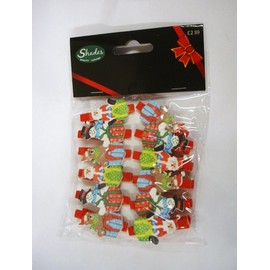 Shades Pack 12 Wooden Festive Christmas Character Card Holder Pegs