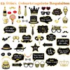 Scettar 53 Pieces 18th Birthday Photo Props, Black Gold Inflatable
