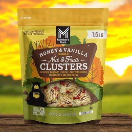 Honey Vanilla Nut & Fruit Clusters - 24 oz, Resealable Pouch, Cashews, Almonds, Cranberries, Chia Seeds, Perfect Crunchy Snack for Any Occasion(PACK OF 2)