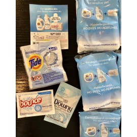Tide Pods, Downy & Bounce Fabric Softener Free & Gentle Travel Pack Lot X10