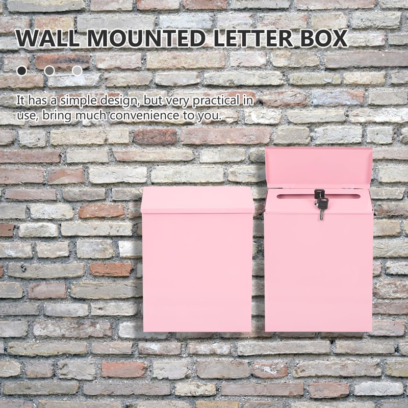 Baluue Wall-Mounted Mailbox with Lock, Anti-Theft Drop Box for Outdoor