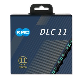 KMC Unisex's Black/Celeste DLC 11 Chain, 1/2” x 11/128”