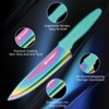 KATISUN Kitchen Knife Set with Guards, 13 Piece Rainbow Titanium