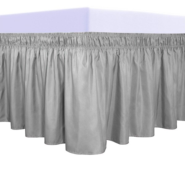 PureFit Wrap Around Ruffled Bed Skirt with Adjustable Elastic Belt