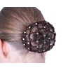 QHP Diamante Hair Net with Faux Pearl (White)