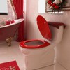BLOFDE Round Toilet Seat Wood Toilet Seat Prevent Shifting with