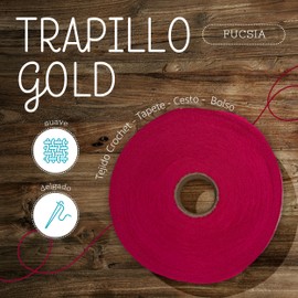 Trapillo Gold Pack x3 y x5 | Hilo para Tejer - Estambre para Crochet - Decoración Hogar para Cojines Bolsos Tapetes y Más | Completa tu Crochet Kit | Poliéster con Elastano 50 Metros y 3 cm Grosor.