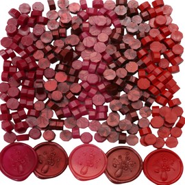 Atopbb 250Pcs Red Mix Sealing Wax Beads for Wax Seal Stamp, WaxSeal Beads Set with 50 Each of 5 Colors Perfect for Gift Sealing (250, Red Mix)