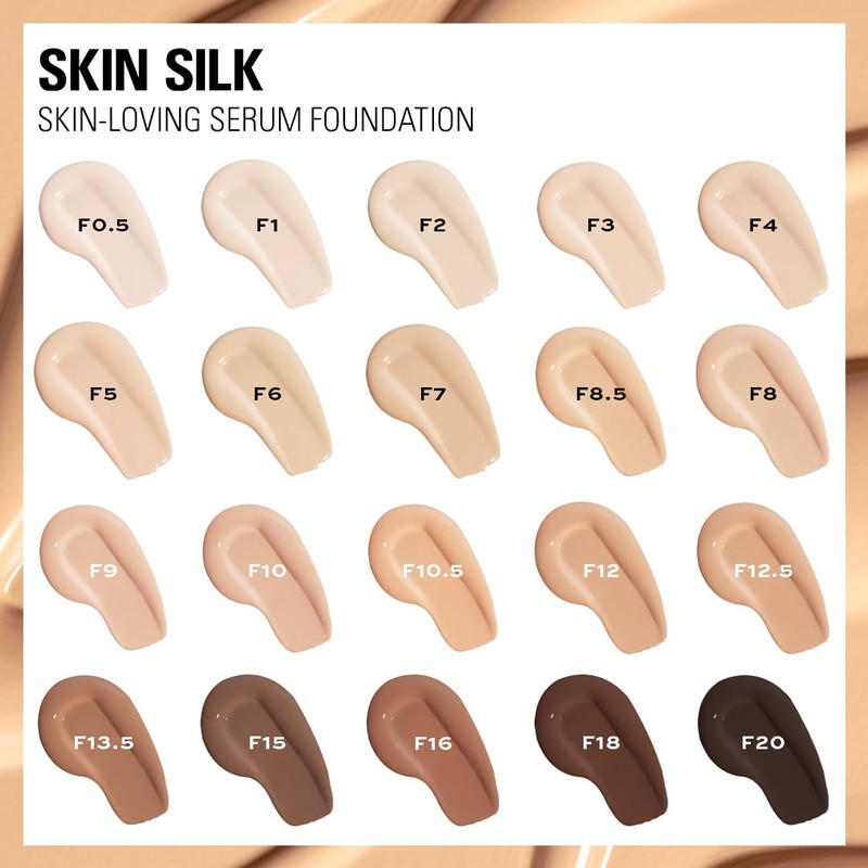 Makeup Revolution, Skin Silk Serum Foundation, Light to Medium Coverage,