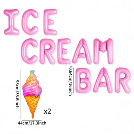 Ice Cream Bar Supplies Decoration Sign Ice Cream Birthday Decoration Sundae Funday Decoration for Summer Birthday Party Supplies Baby Shower Classroom