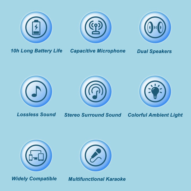 Portable Bluetooth Speaker Multifunctional 360° Stereo Surround Sound Wireless Bluetooth