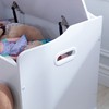KidKraft Austin Wooden Toy Box/Bench with Safety Hinged Lid, White,