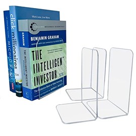 Sujetalibros Organizador Sujeta Libros Acrílico 4 Pzas