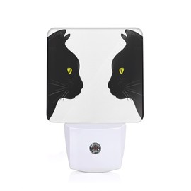 Black Cats Night Lights Plug into Wall Decorative Night Light Dusk to Dawn LED Lamp for Bedroom Bathroom Living Room